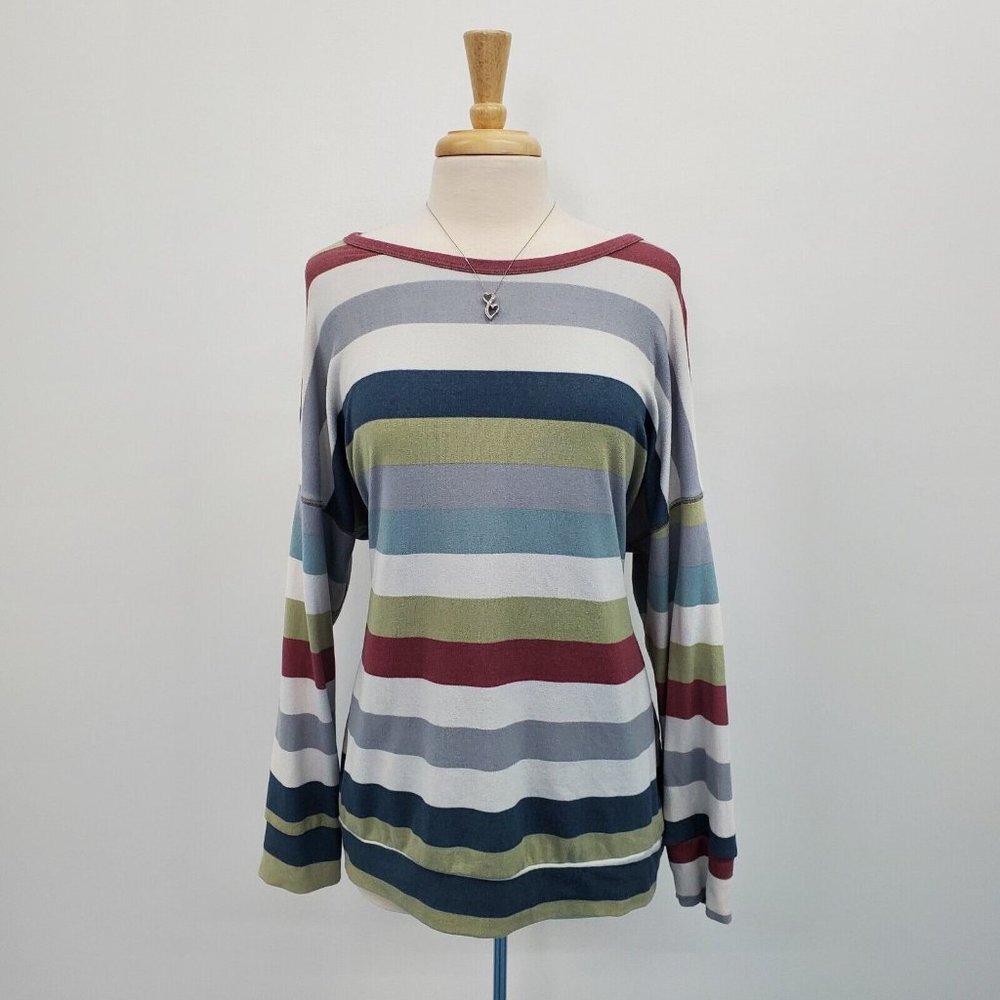 Lime & Chili Womens Multicolor Lightweight Pullover Striped Sweater Size XL‎